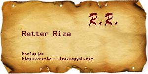 Retter Riza névjegykártya
